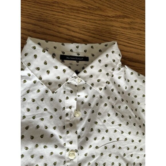 Lands' End No Iron 100% Supima Baumwolle  Button Down Floral Print Shirt Size 2P - Picture 3 of 11